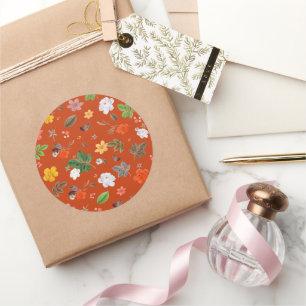 Yellow Flowers and White Roses 9 Classic Round Sticker