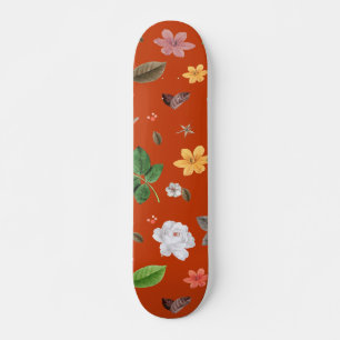 Yellow Flowers and White Roses 9 Skateboard
