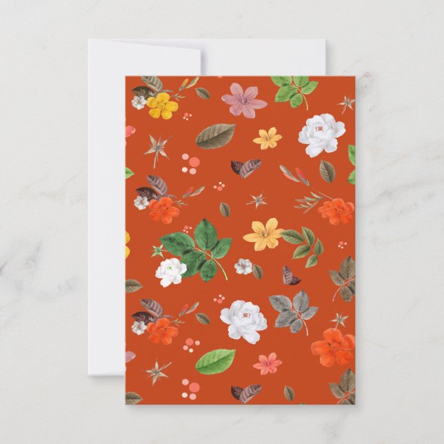 Yellow Flowers and White Roses 9 Thank You Card (Front)