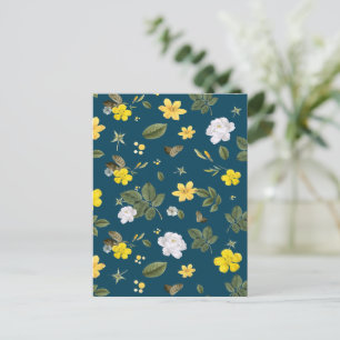 Yellow Flowers and White Roses Postcard