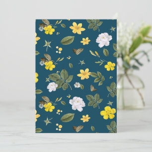 Yellow Flowers and White Roses Thank You Card