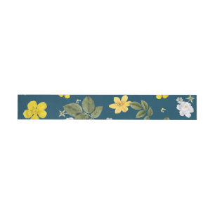Yellow Flowers and White Roses Wraparound Address Label