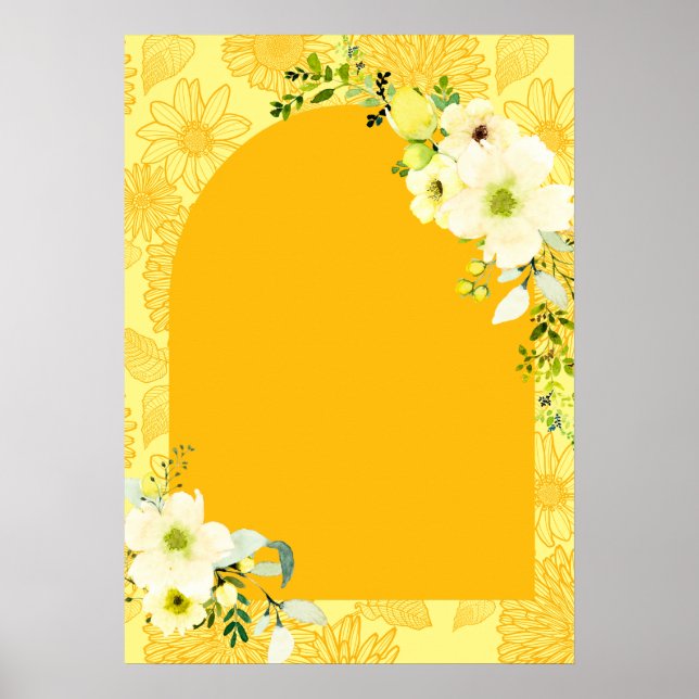 Yellow flowers arch Haldi welcome sign (Front)