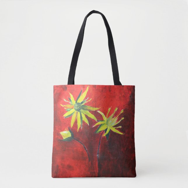 Yellow flowers Art Custom All-Over-Print Tote Bag (Front)