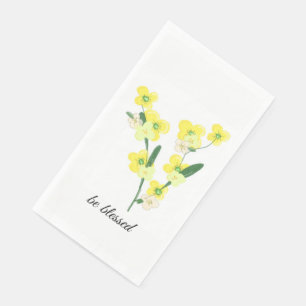 Yellow Flowers Be Blessed Napkin