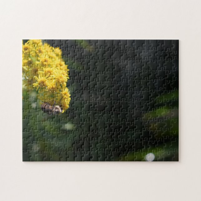 Yellow Flowers Bee Bumblebee Nature Photography Jigsaw Puzzle (Horizontal)