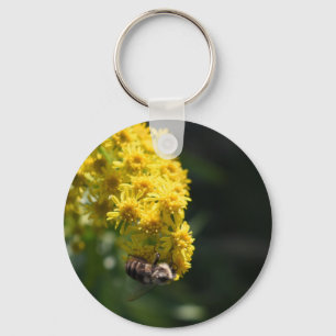 Yellow Flowers Bee Bumblebee Nature Photography Key Ring