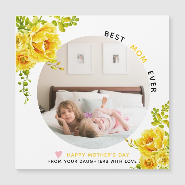 Yellow flowers Best Mum Ever Mother's Day photo (Front)