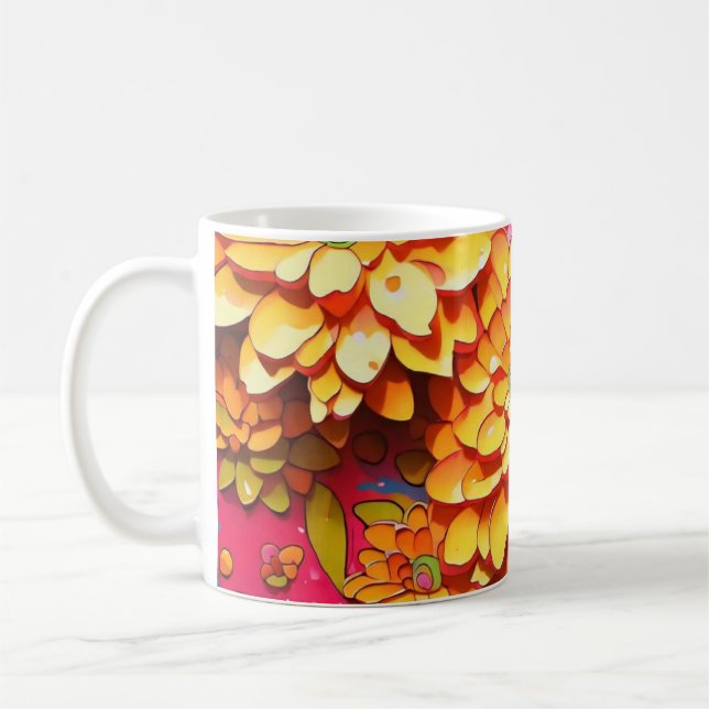 Yellow Flowers Coffee Mug (Left)