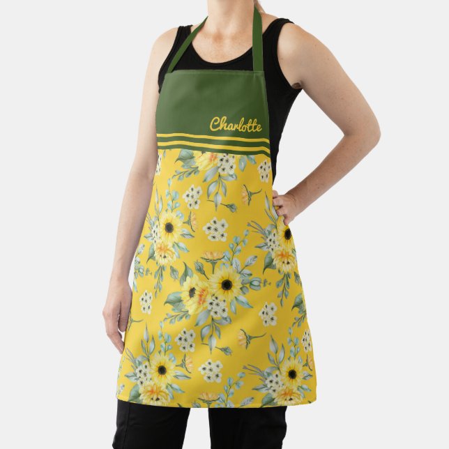 Yellow Flowers Daisy Apron (Insitu)