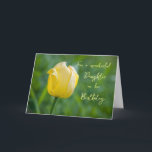 Yellow Flowers Daughter Birthday Card<br><div class="desc">Pretty and thoughtful greeting card for daughter's birthday with yellow tulip and hand lettered style text.</div>