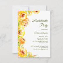 Yellow flowers. Elegant floral Bachelorette Party