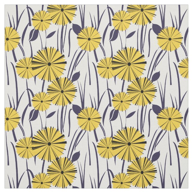 Yellow flowers fabric (Swatch)