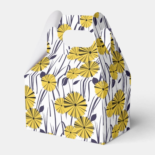 Yellow flowers favour box (Front Side)
