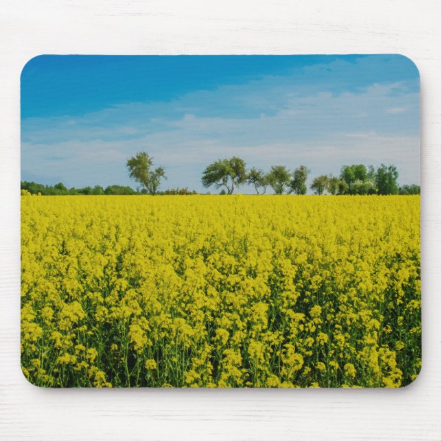 Yellow flowers field mouse mat (Front)