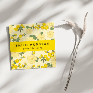 Yellow Flowers, Floral, Florist, Flower Shop Square Business Card
