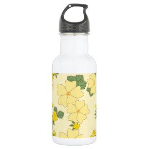 Yellow Flowers, Floral Pattern, Pattern Of Flowers 532 Ml Water Bottle