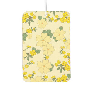 Yellow Flowers, Floral Pattern, Pattern Of Flowers Car Air Freshener