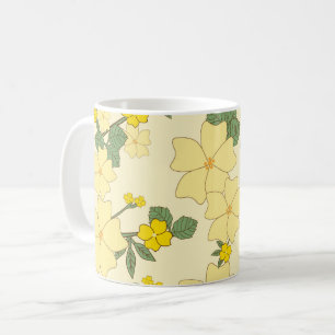 Yellow Flowers, Floral Pattern, Pattern Of Flowers Coffee Mug