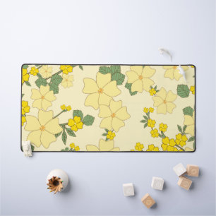 Yellow Flowers, Floral Pattern, Pattern Of Flowers Desk Mat