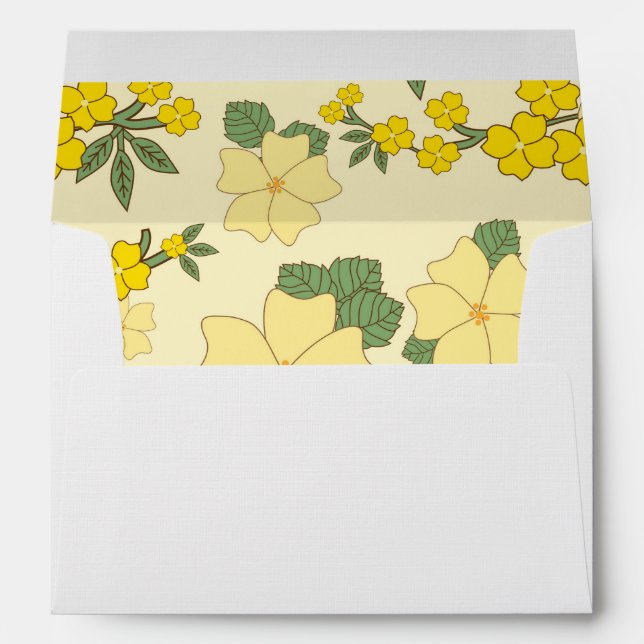 Yellow Flowers, Floral Pattern, Pattern Of Flowers Envelope (Back (Bottom))