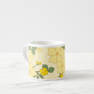 Yellow Flowers, Floral Pattern, Pattern Of Flowers Espresso Cup