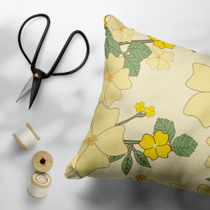 Yellow Flowers, Floral Pattern, Pattern Of Flowers Pillowcase