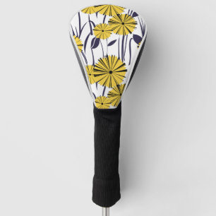 Yellow flowers golf head cover