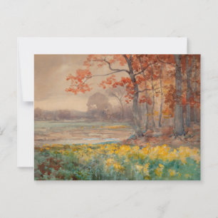 Yellow Flowers Grey Day, 1911 Postcard