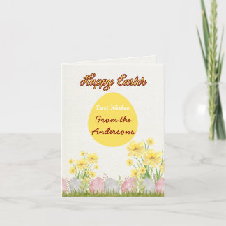  Yellow Flowers Happy Easter Best Wishes From  Holiday Card