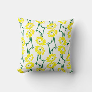 Yellow Flowers: Illustrated Seamless Pattern Cushion