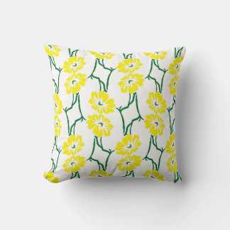 Yellow Flowers: Illustrated Seamless Pattern Cushion