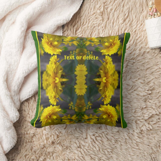 Yellow Flowers In Sunshine Abstract Personalised Cushion (Blanket)