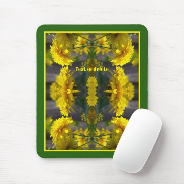 Yellow Flowers In Sunshine Abstract Personalised Mouse Mat (With Mouse)
