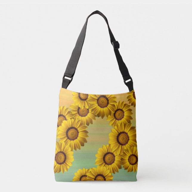 Yellow flowers in the spring crossbody bag (Front)