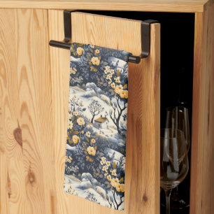 Yellow Flowers In The Valley Tea Towel