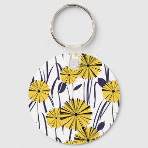 Yellow flowers key ring