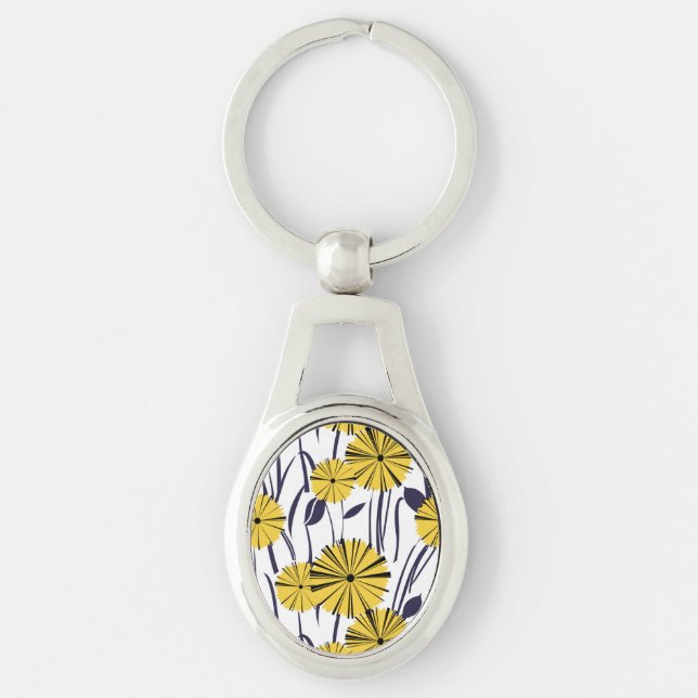 Yellow flowers key ring (Front)