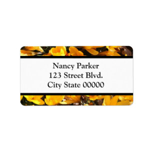 Yellow Flowers Label