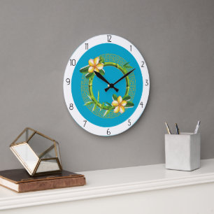 yellow flowers large clock