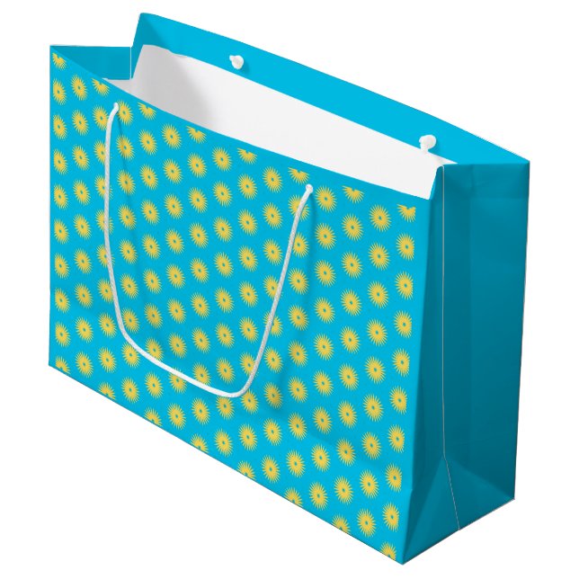 Yellow Flowers Large Gift Bag (Front Angled)