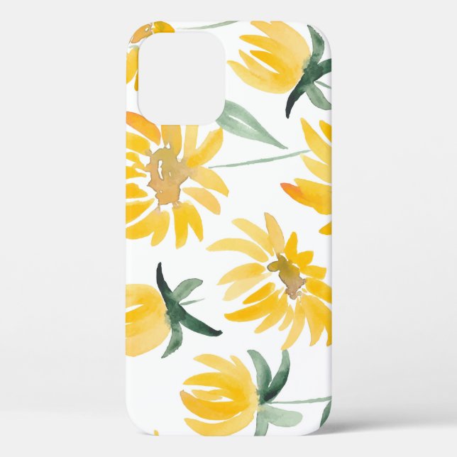 Yellow Flowers Leaf Summer Pattern Case-Mate iPhone Case (Back)