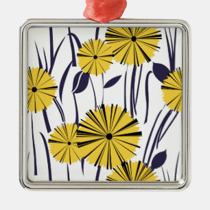 Yellow flowers metal tree decoration