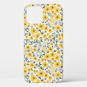 Yellow flowers: modern floral seamless. iPhone 12 case