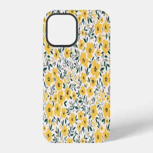 Yellow flowers: modern floral seamless. iPhone 12 case