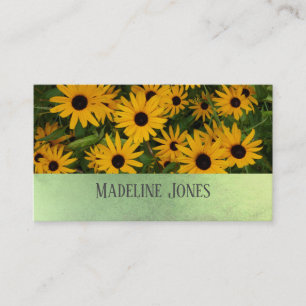 yellow flowers nature photography cheerful custom business card