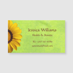 Yellow Flowers on Abstract Green Monogram