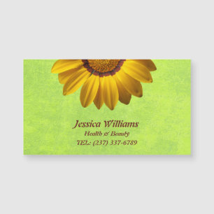 Yellow Flowers on Abstract Green Monogram