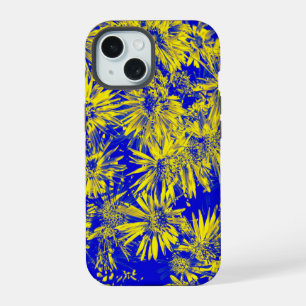 Yellow Flowers On Blue iPhone 15 Case