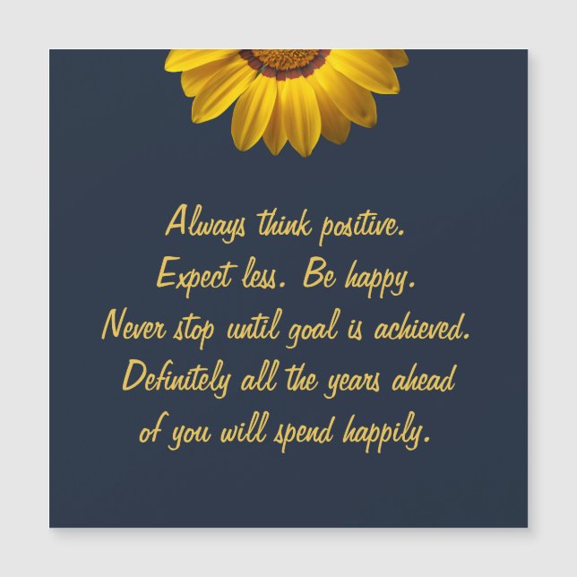 Yellow Flowers on Navy Blue background Monogram In Magnetic Invitation (Front)